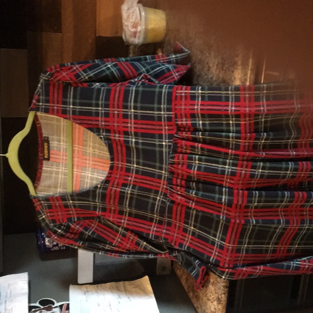 Reborn plaid empire waist dress